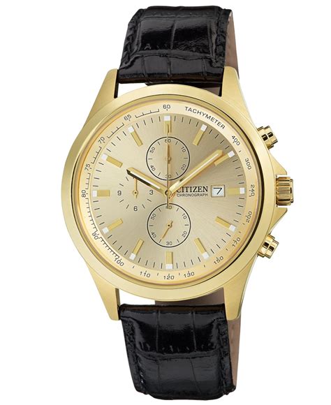 men's chronograph watches leather strap